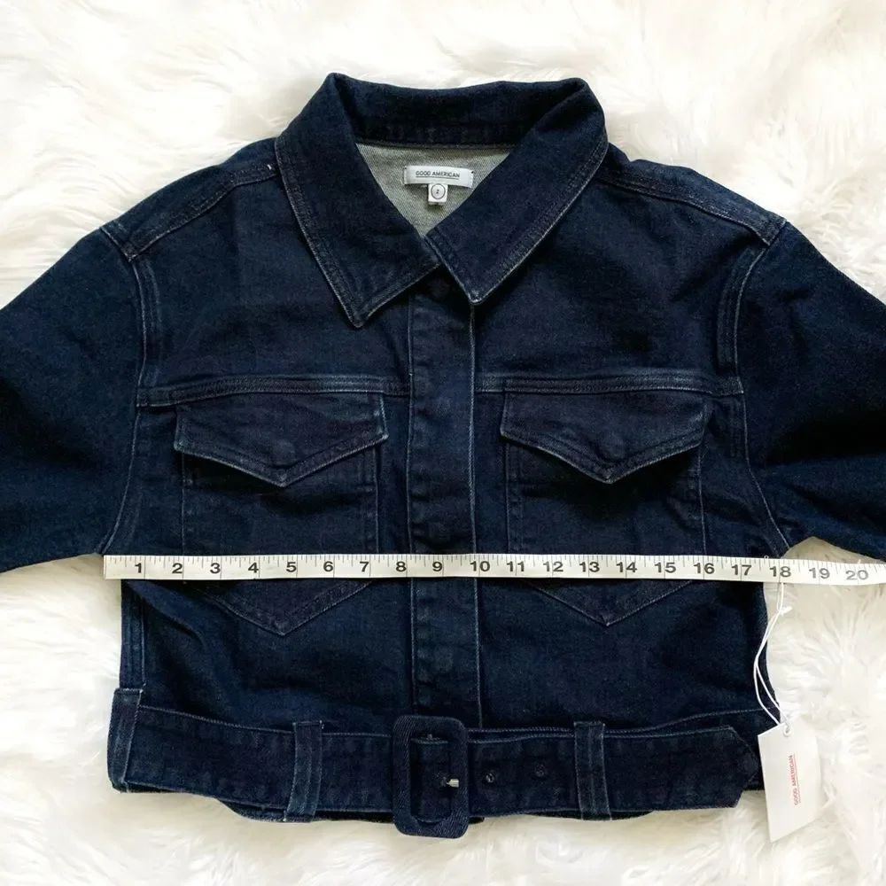 GOOD AMERICAN Cropped Denim Jacket!